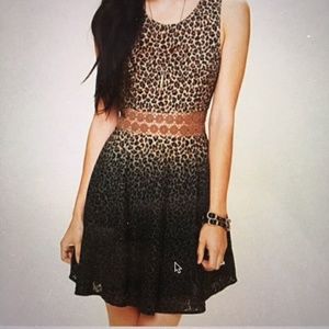 Free People Leopard Print Dress Fit n Flare